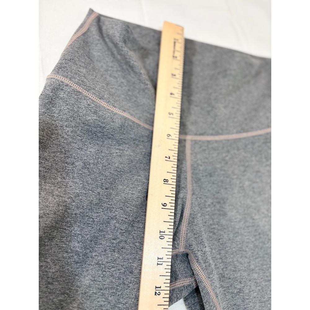 YUNOGA Women's High Waist Yoga Pants M Heathered Grey 75/25 Stretch Leggings - Picture 5 of 7